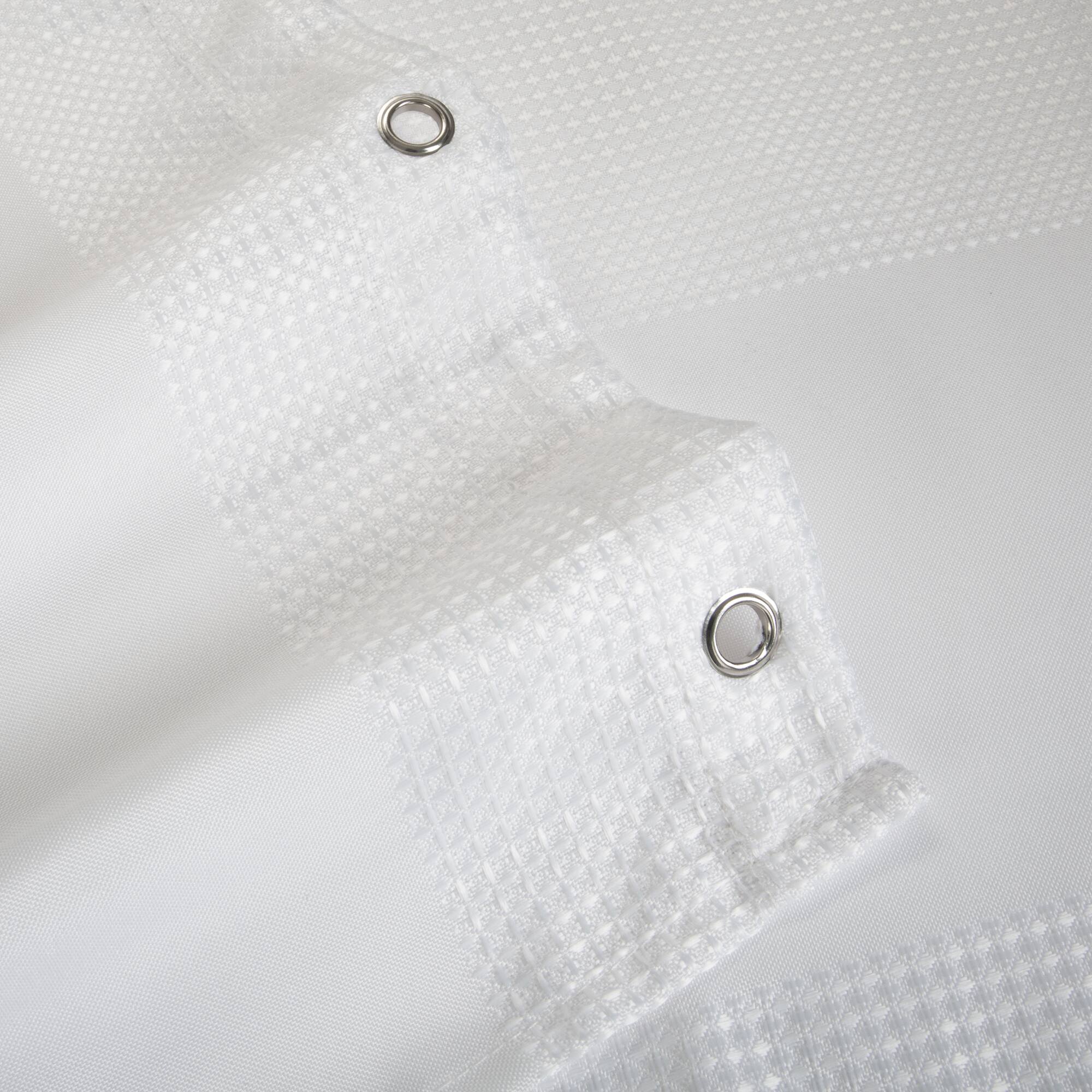 Elle Décor White Jacquard Weave Shower Curtain
